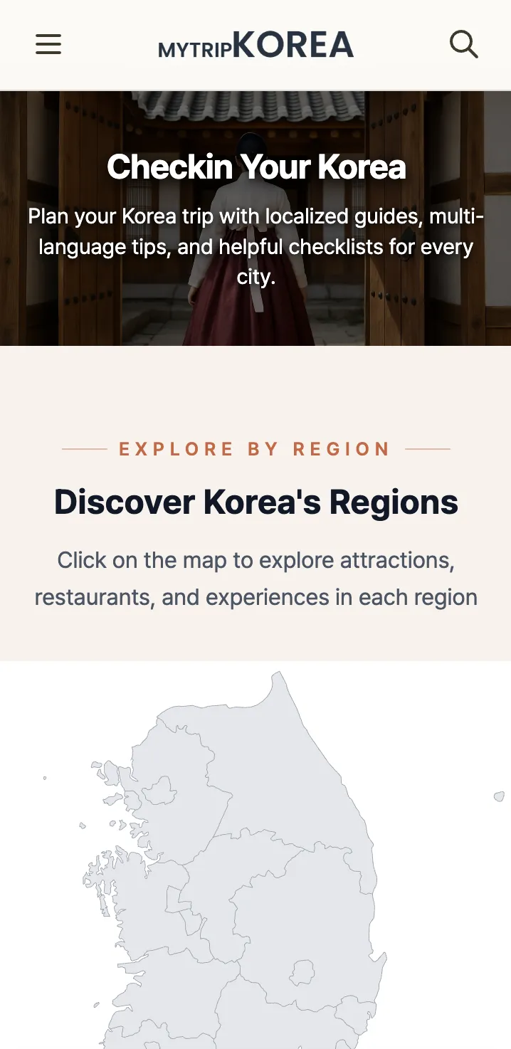 MyTripKorea mobile preview