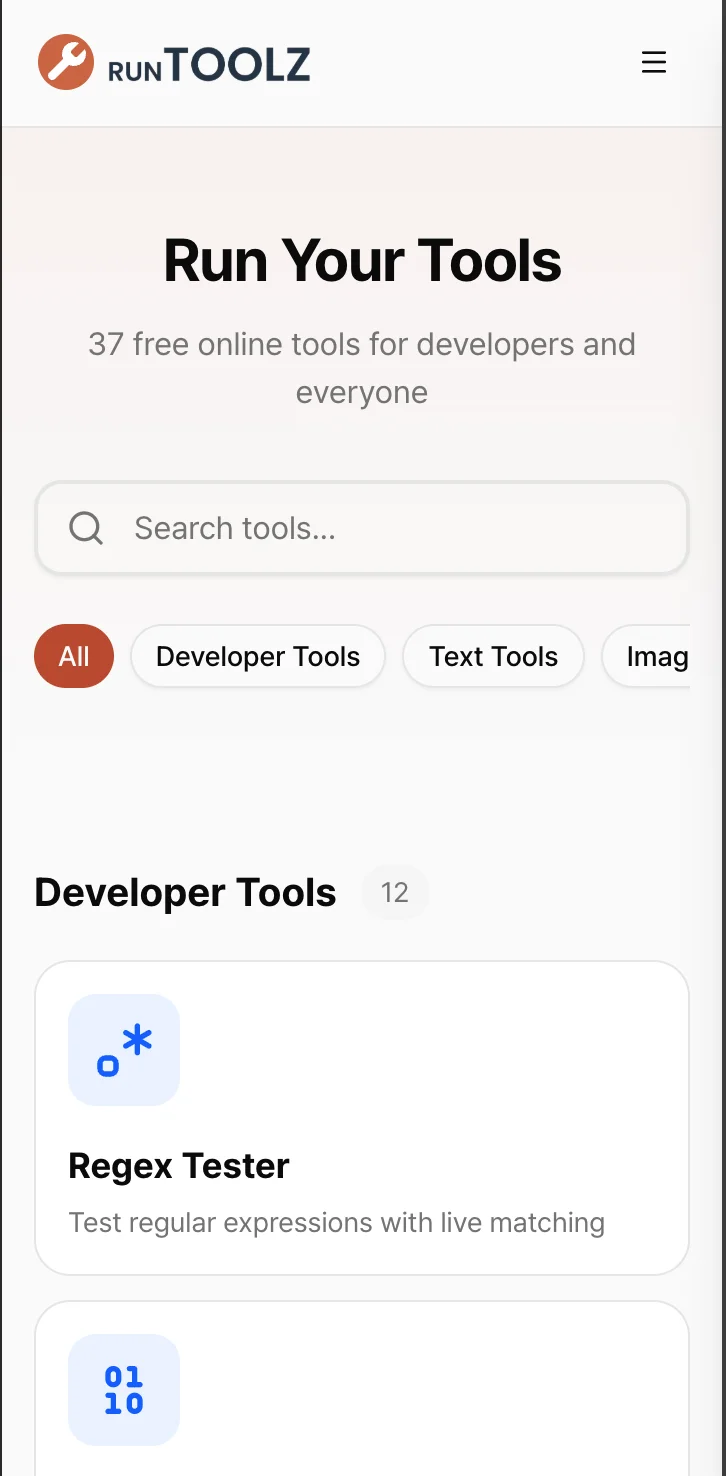 RunToolz free online tools interface