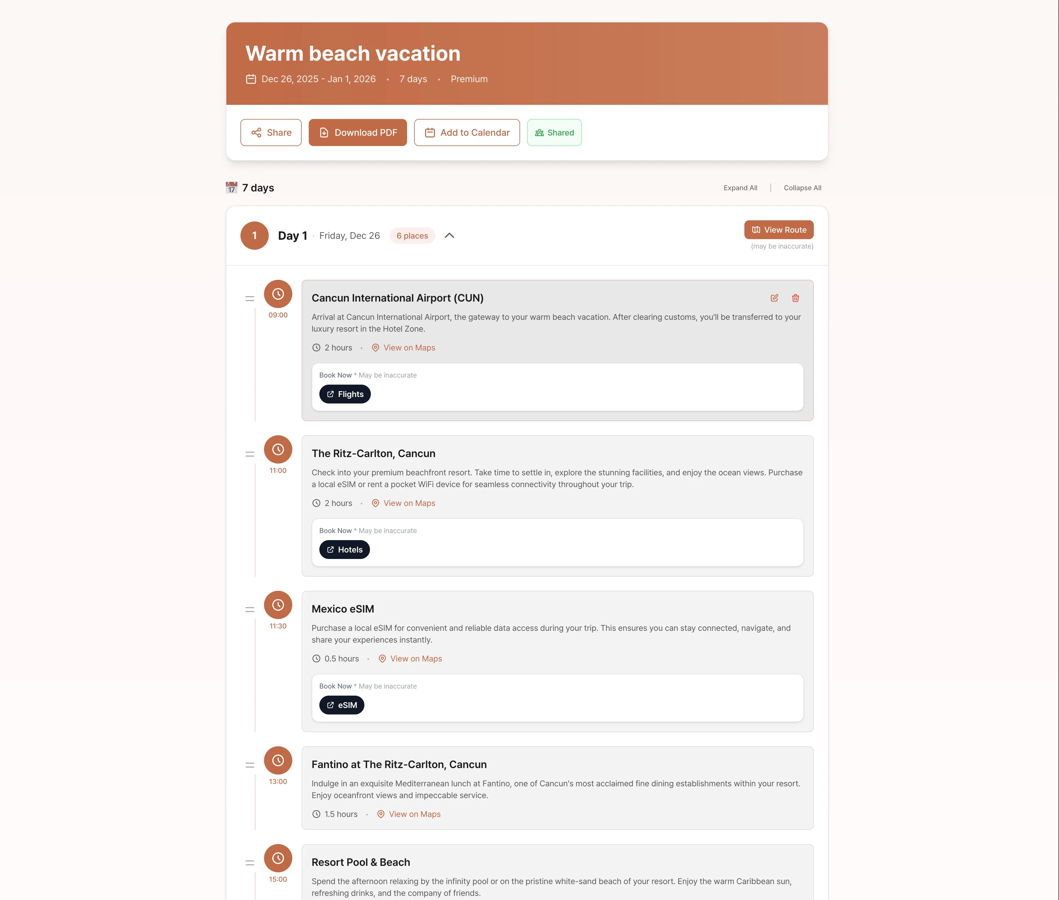 TripPlan Screenshot 1